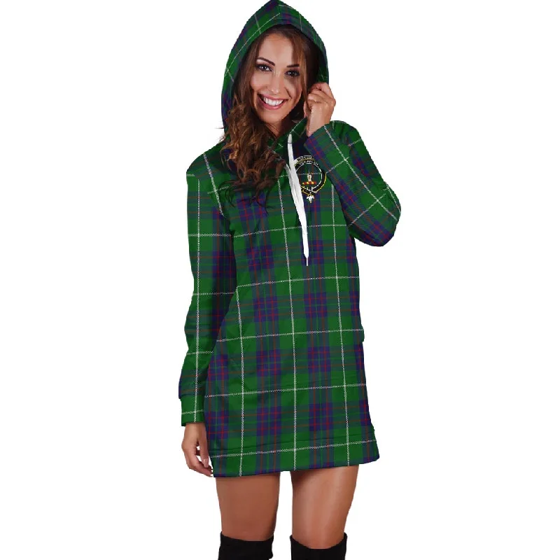 Weekend Deal MacIntyre Hunting Tartan Hoodie Dress with Family Crest