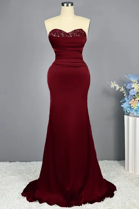 Early Access party-ready dressBurgundy Prom Dress Long Party Mermaid Sweetheart Sequins Sleeveless Y6857 Early Access party-ready dressBurgundy Prom Dress Long Party Mermaid Sweetheart Sequins Sleeveless Y6857