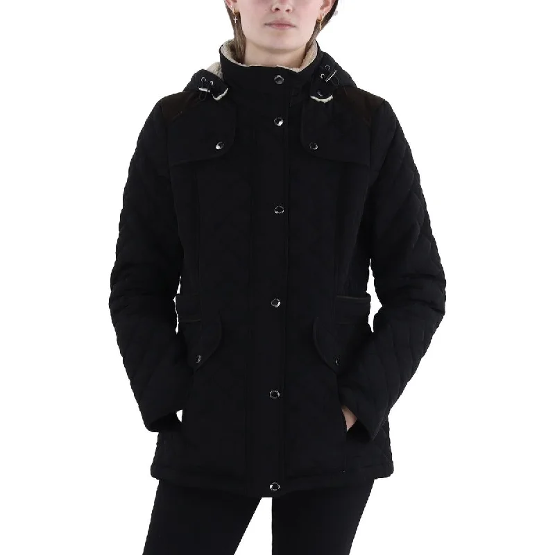 Exclusive Preview outdoor adventure coatWomens Faux Fur Hooded Quilted Coat