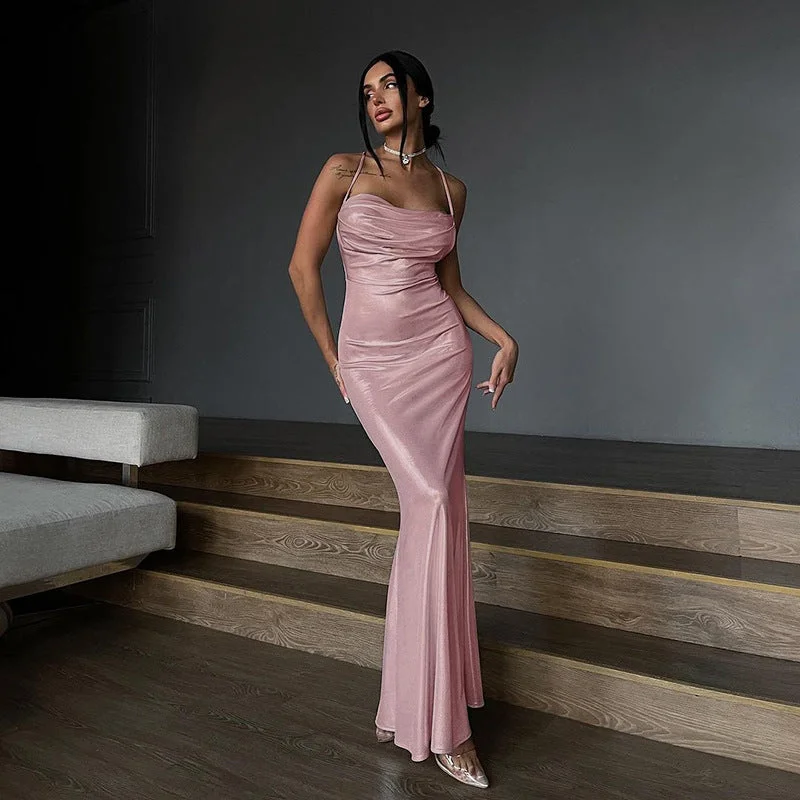 Fantastic Deals flowy evening dressSlim Fit Camisole Gown Dress Women