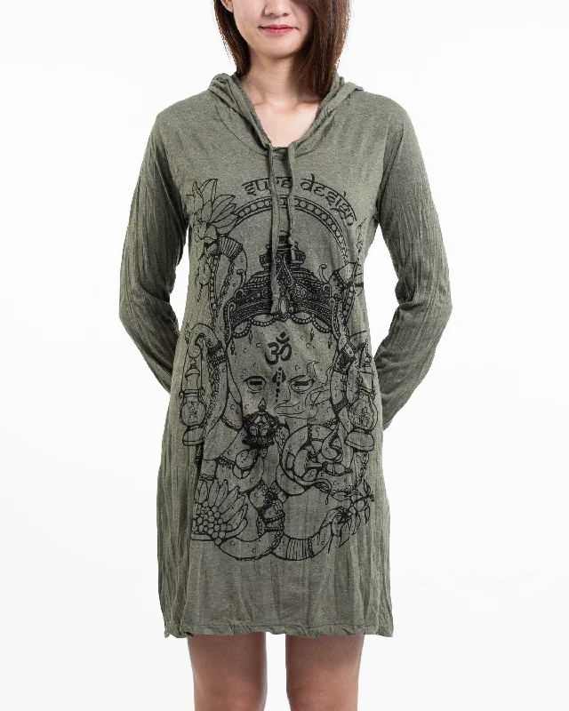 Steals and Deals Womens Octopus Oracle Hoodie Dress in Green