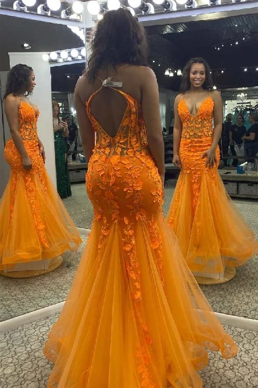 Special Price sleek dressOrange Appliques V-Neck Backless Mermaid Long Prom Dress Y6697 Special Price sleek dressOrange Appliques V-Neck Backless Mermaid Long Prom Dress Y6697