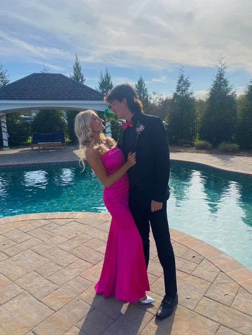 Instant Discount comfy maxi dressElegant Strapless Fuchsia Satin Long Prom Dress,Fuchsia Evening Gown