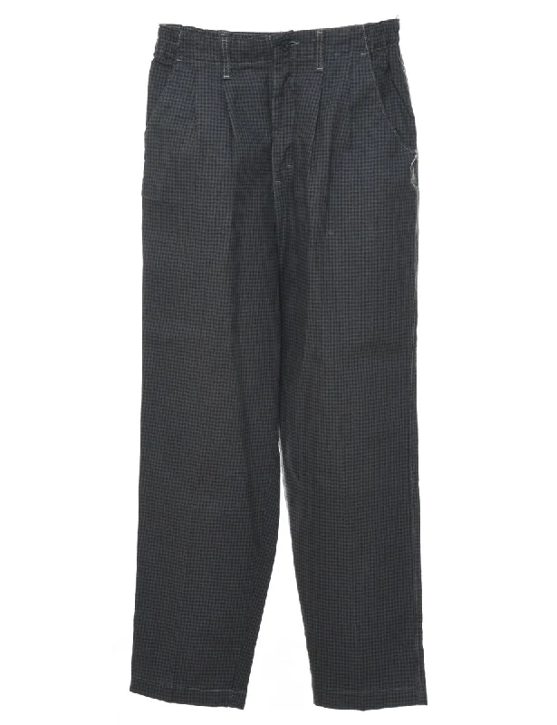 Lee Grey Checked Trousers - W26 L29