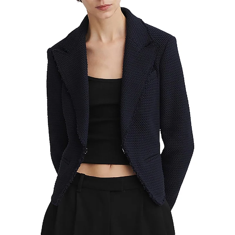 Limited Availability faux fur coatElle Womens Tweed Business Open-Front Blazer