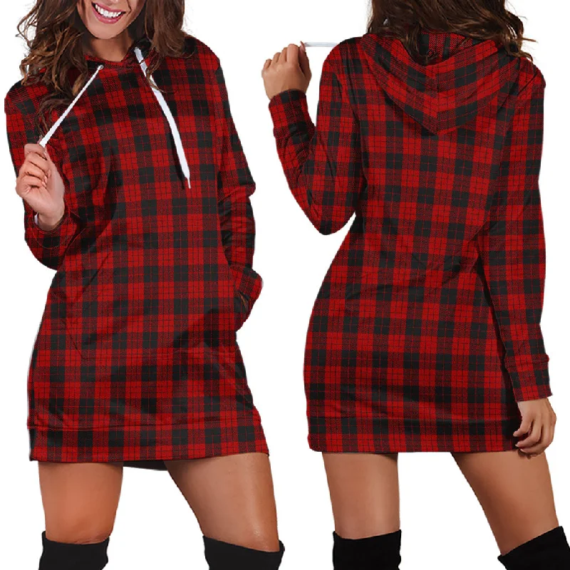 Super Bargain MacLeod Black and Red Tartan Hoodie Dress