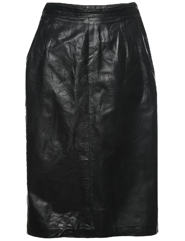 Can't Miss street style coatBlack Leather Skirt - S