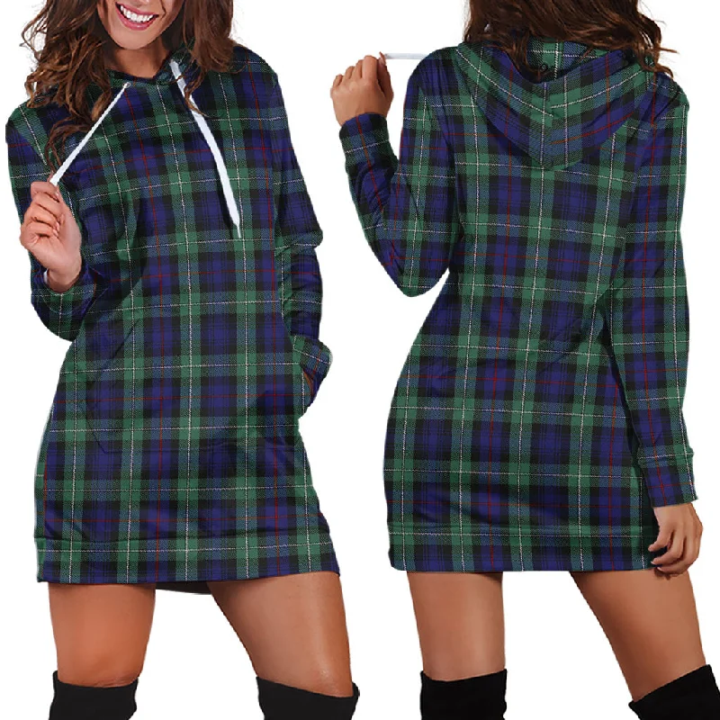 Act Now MacKenzie Hunting Green Tartan Hoodie Dress