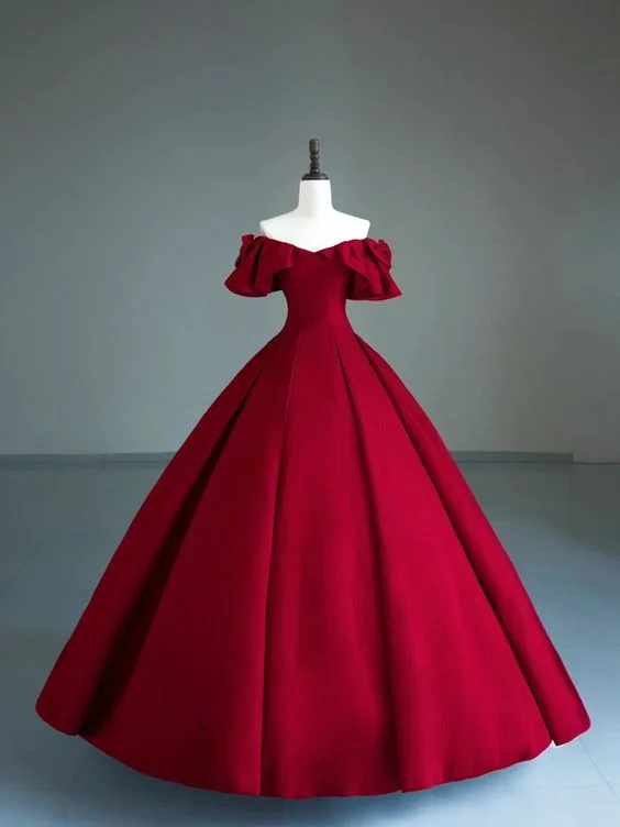New Markdowns wrap dressDark Red Off The Shoulder Ball Gown,Sweet 15 Dress Y6962