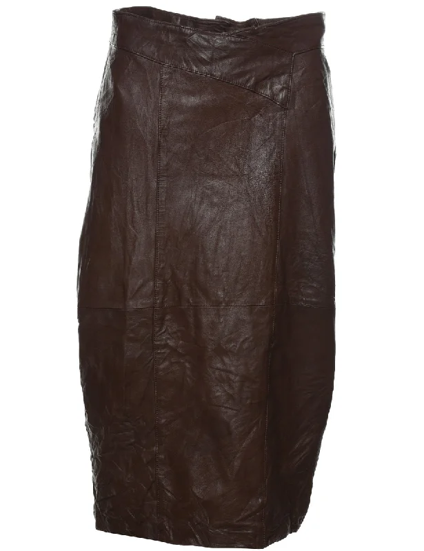 Blowout Deals warm jacketBrown Leather Skirt - M