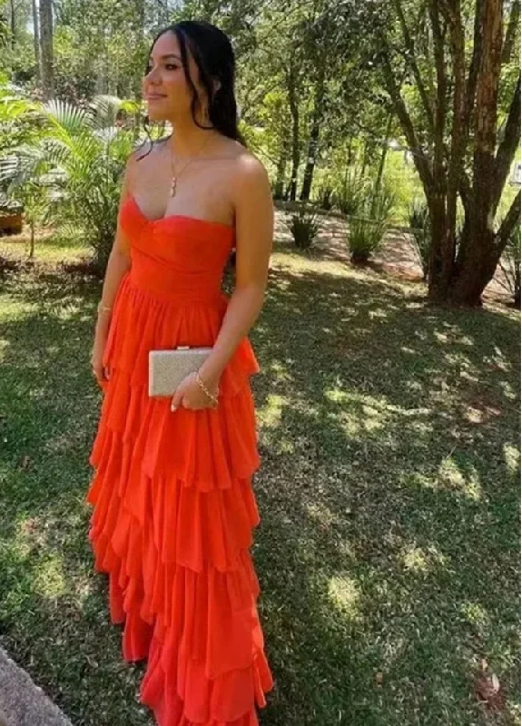 Time-Limited Offer floral wrap dressOrange Sleeveless Charming Prom Dresses Gown Tiered Layer Beach Formal Gowns Sweetheart Evening Gowns vestidos de noche Time-Limited Offer floral wrap dressOrange Sleeveless Charming Prom Dresses Gown Tiered Layer Beach Formal Gowns Sweetheart Evening Gowns vestidos de noche