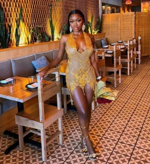 Unbeatable Prices comfy dressGold Luxury Halter Women African Cocktail Dresses Beaded Birthday Party Gowns Short Sexy Black Girl Prom Dresses Homecoming