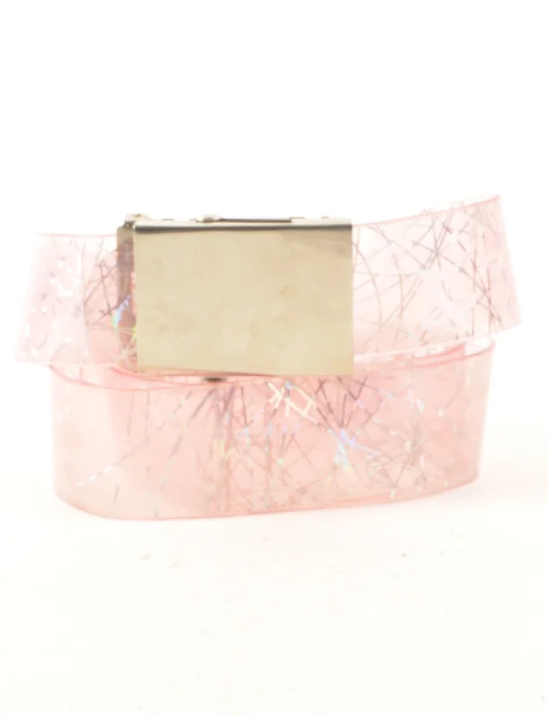 comfortable coatPale Pink Sparkly Fashion Belt - L