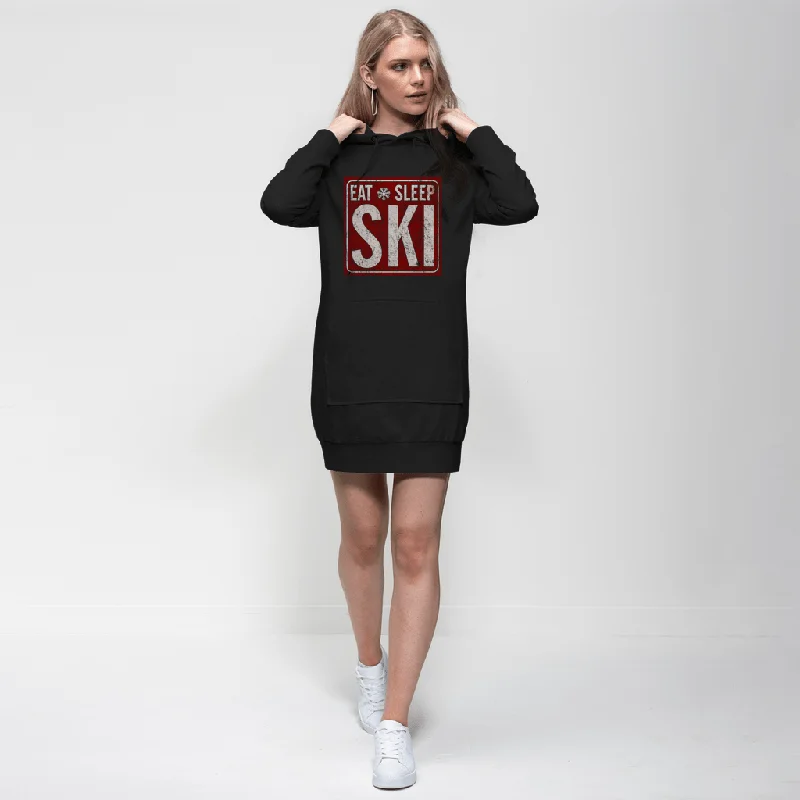 Discount Days Eat Sleep Ski Premium Adult Hoodie Dress