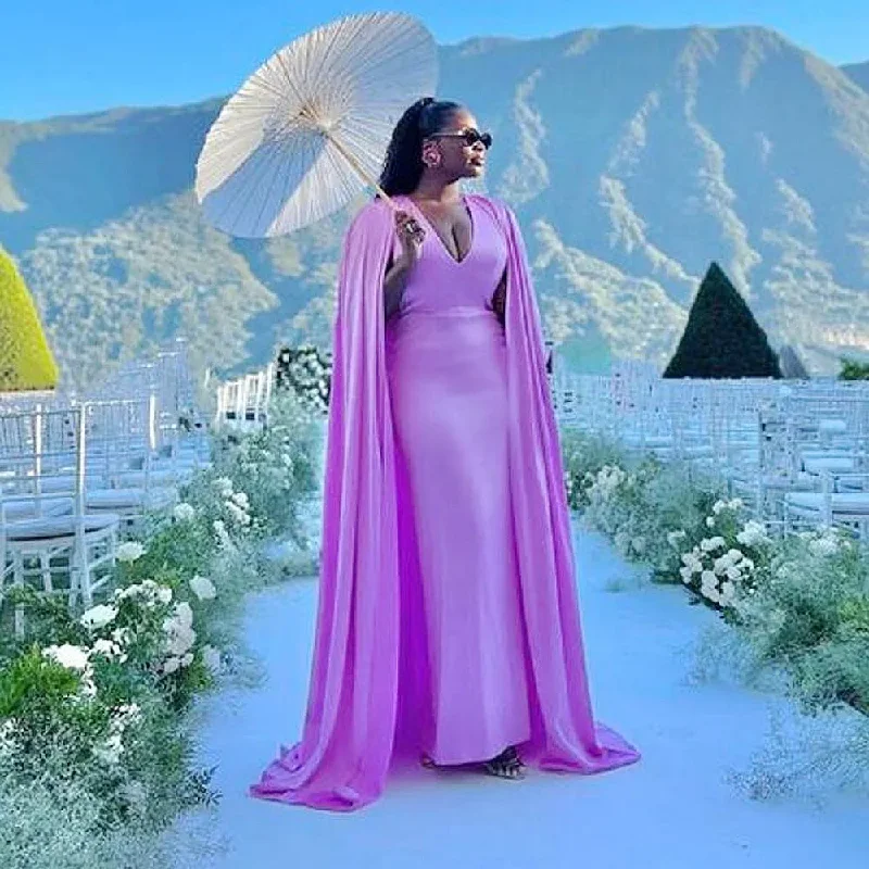 Special Discount wrap dressLavender Mermaid Evening Dresses With Cape Long Sleeves V Neck Plus Size Women Prom Dress Sexy Spring Summer Gowns For Photos Special Discount wrap dressLavender Mermaid Evening Dresses With Cape Long Sleeves V Neck Plus Size Women Prom Dress Sexy Spring Summer Gowns For Photos