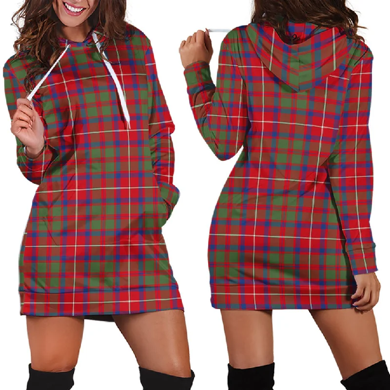 Special Savings Shaw Red Modern Tartan Hoodie Dress