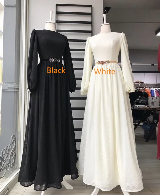 Quick Sale comfy dressModest Black/White Long Sleeves Prom Dress,Muslim Prom Gown Y6748 Quick Sale comfy dressModest Black/White Long Sleeves Prom Dress,Muslim Prom Gown Y6748