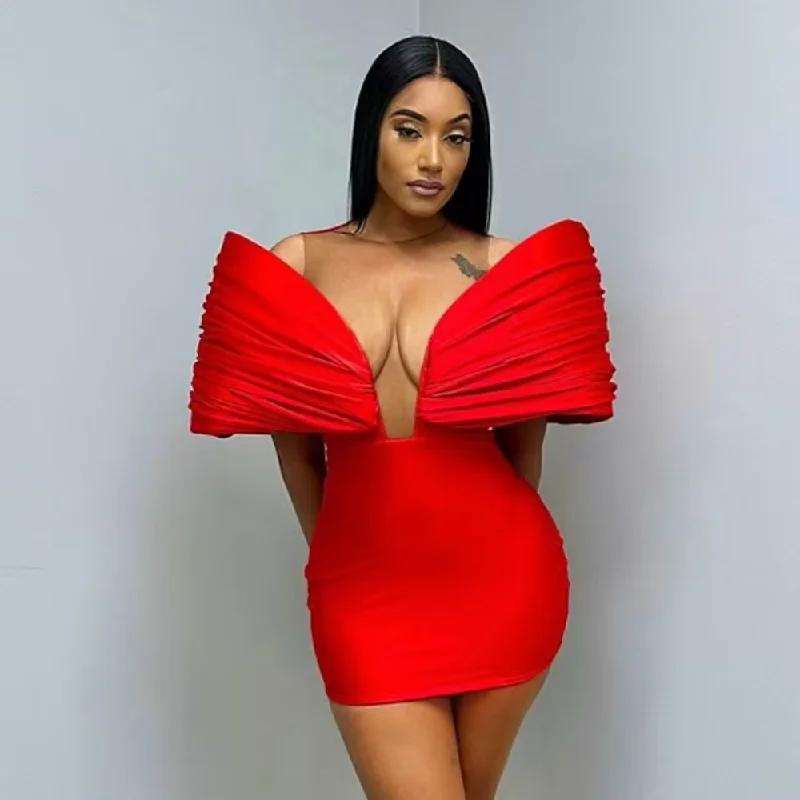 high-waisted dressO-neck Red Satin Dress Sexy Mini Length Bodycon Woman Clothes Ever Pretty Custom Made Cocktail Dresses See Through