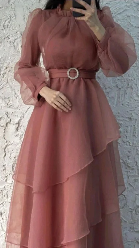 Sneak Peek Sale comfy dressCharming A-line Long Sleeves Evening Dress Y5812